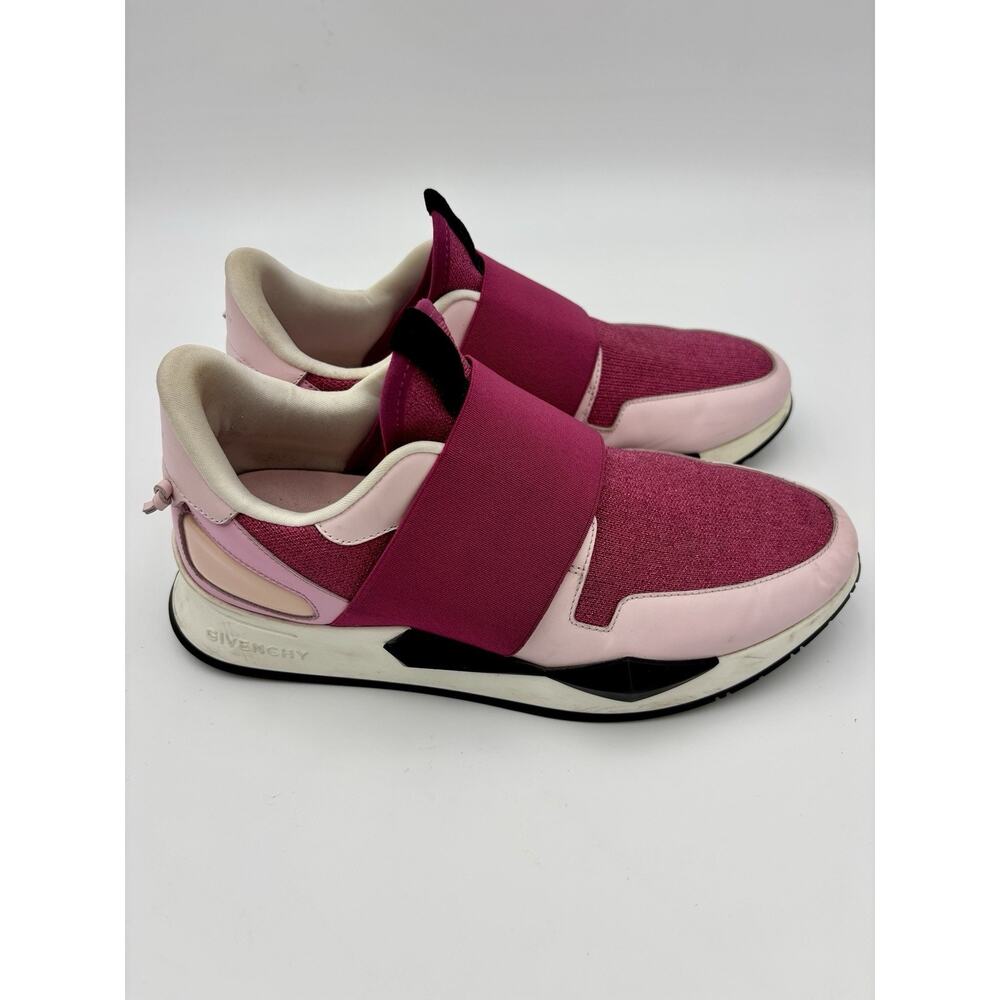 Authentic Givenchy Star Runner Sneakers Pink Raspberry Size 8.5 Leather Elastic - Picture 6 of 16